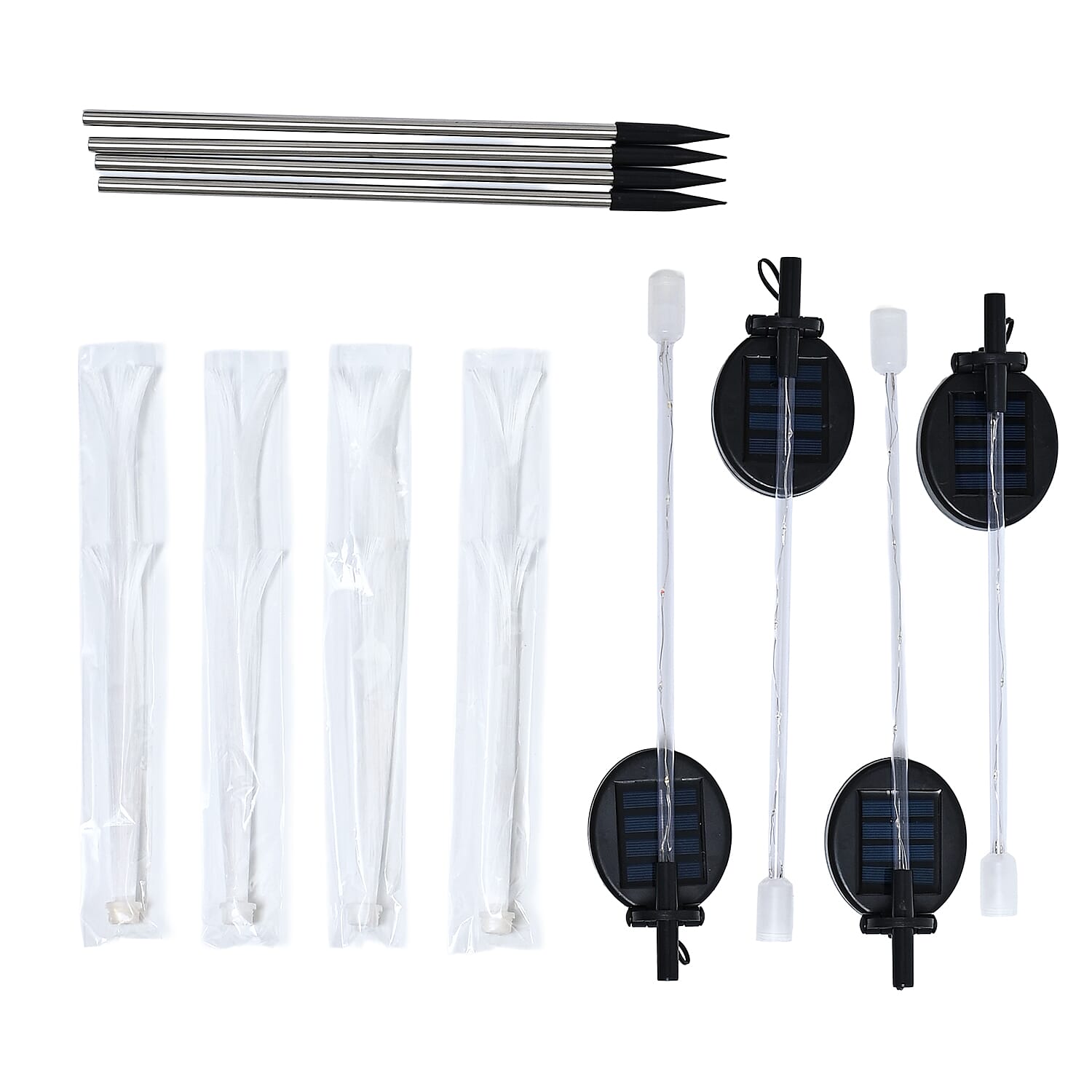 Set of 4 Jellyfish Solar Lights (Size 81x40cm) - White