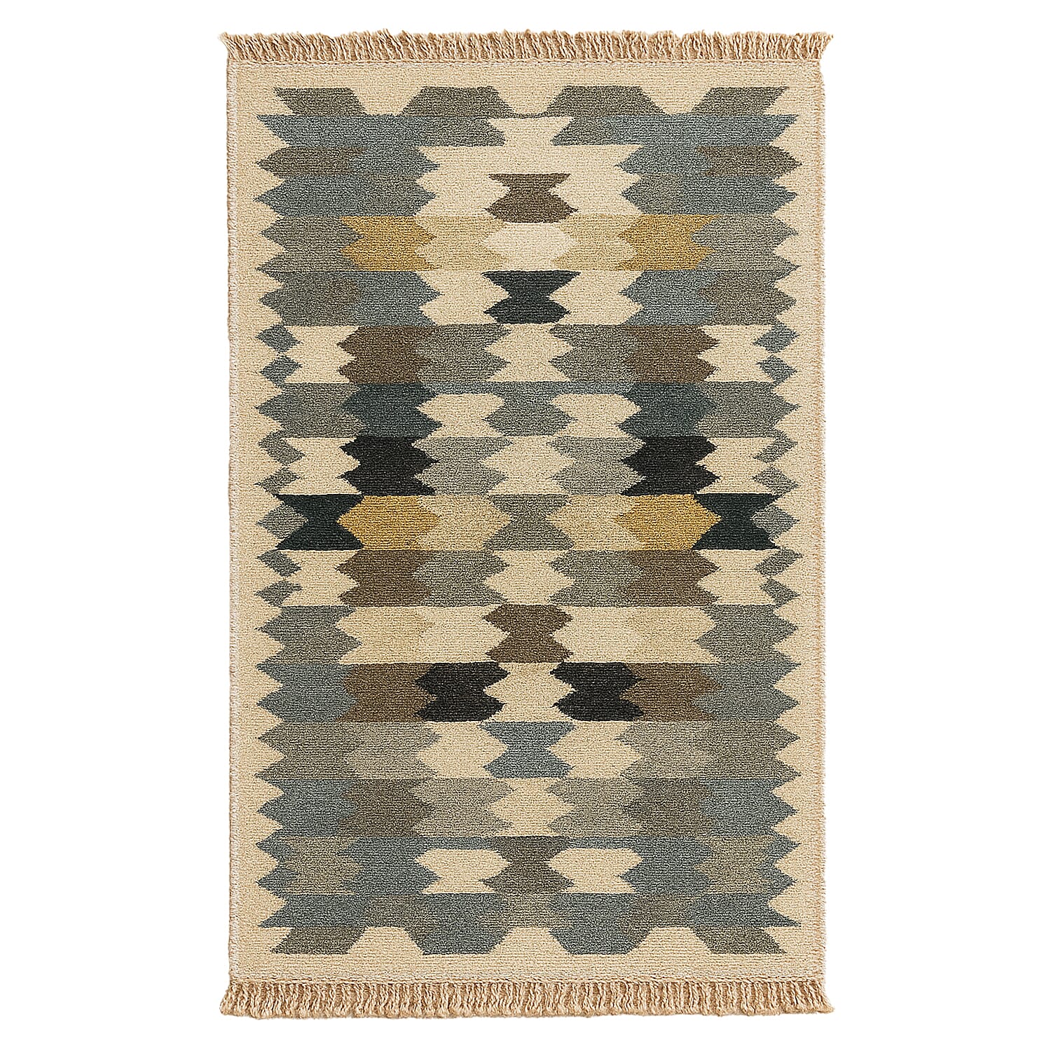 Turkish Kilim Patterned Rug - Size 80x125 cm - Multi Color & Brown
