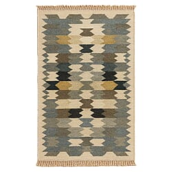 Turkish Kilim Patterned Rug (Size 80x125 cm) - Red & Beige