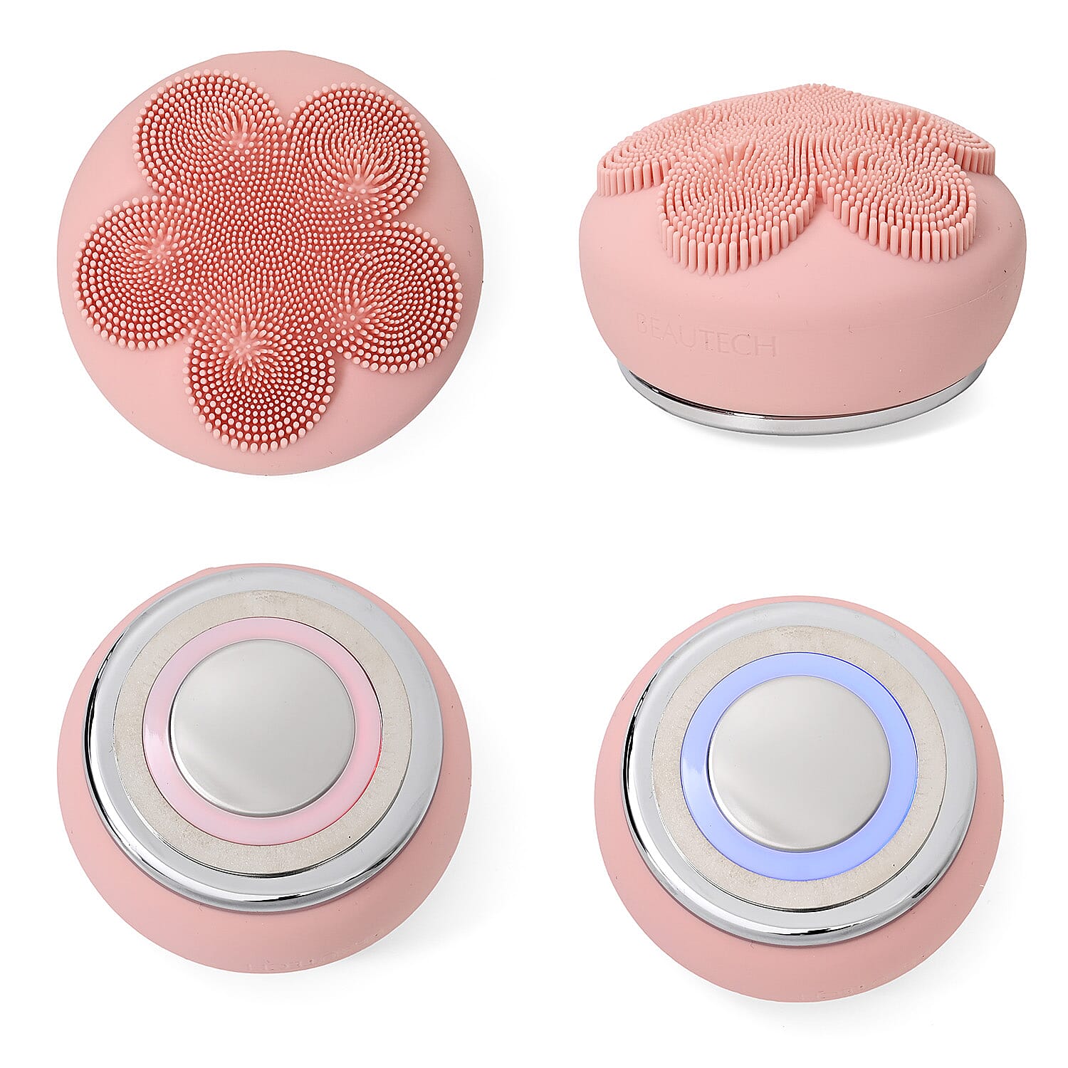 Lowest Ever Price - BEAUTECH- 6-in-1 Facial Beauty Device - Sonic Vibration & EMS Skincare Massager - Lotus Pink
