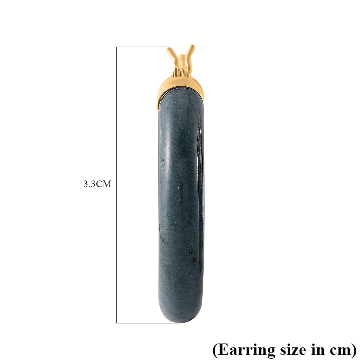 Natural Type A Jadeite Hoop Earrings with Clasp in Yellow Gold Plated Sterling Silver 62.00 Ct. Natural Type A Jadeite Hoop Earrings with Clasp in Yellow Gold Plated Sterling Silver 62.00 Ct.