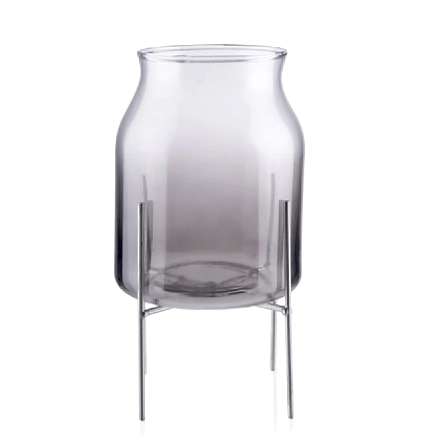Arti Casa Glass Vase with Metal Stand