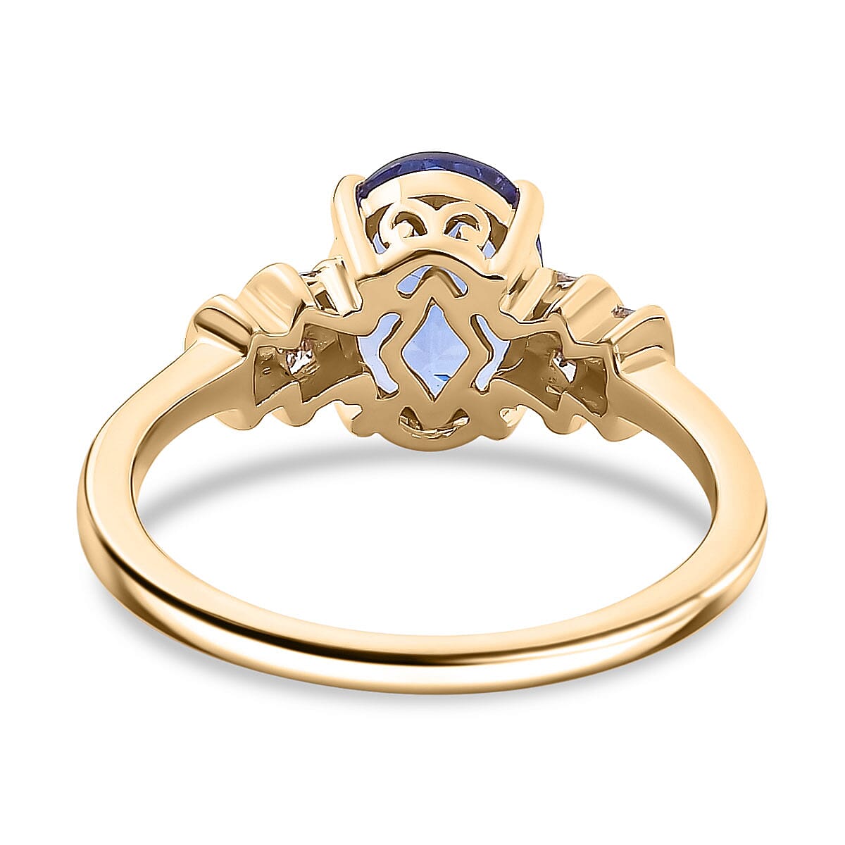 TANZANITE SPECTACULAR - 9K Yellow Gold Tanzanite & Diamond Ring 1.50 Ct. TANZANITE SPECTACULAR - 9K Yellow Gold Tanzanite & Diamond Ring 1.50 Ct.