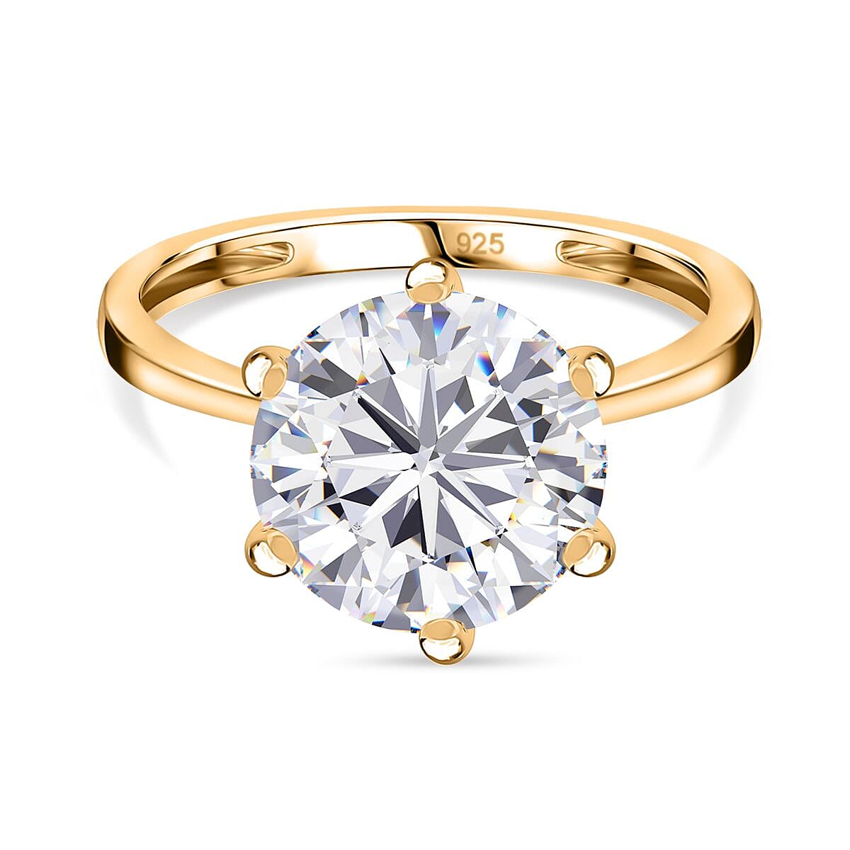 Red Carpet Collection - Moissanite Ring in 18K Vermeil Yellow Gold Plated Sterling Silver 3.50 Ct