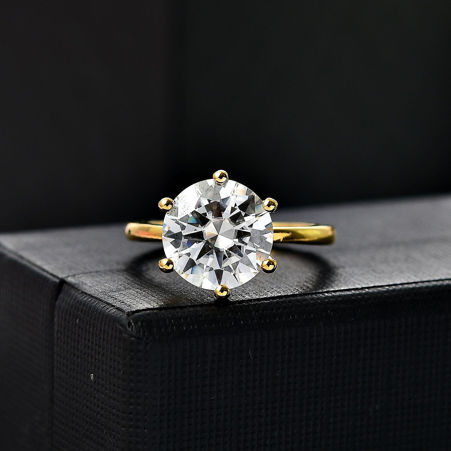 Red Carpet Collection - Moissanite Ring in 18K Vermeil Yellow Gold Plated Sterling Silver 3.50 Ct
