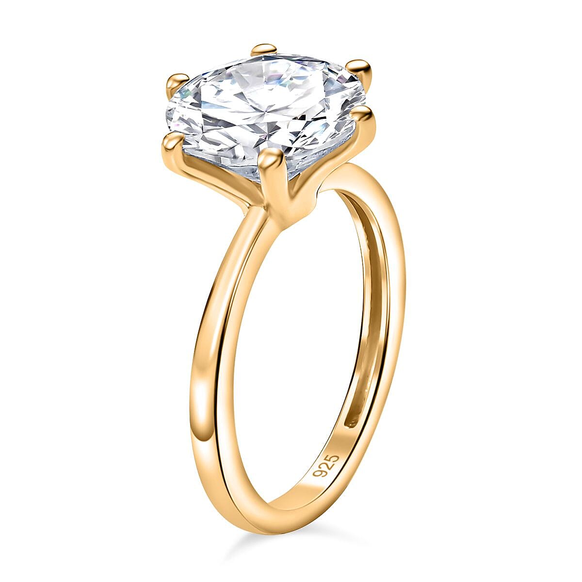 Red Carpet Collection - Moissanite Ring in 18K Vermeil Yellow Gold Plated Sterling Silver 3.50 Ct
