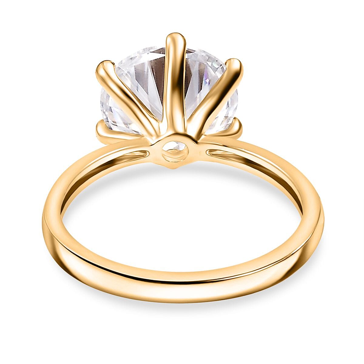 Red Carpet Collection - Moissanite Ring in 18K Vermeil Yellow Gold Plated Sterling Silver 3.50 Ct