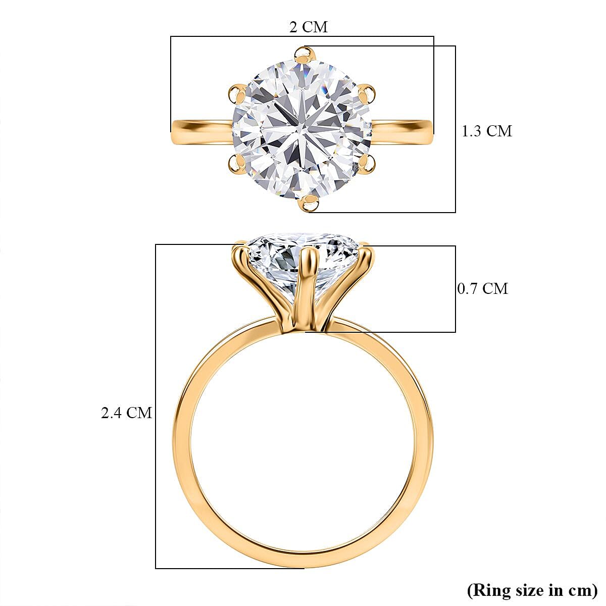 Red Carpet Collection - Moissanite Ring in 18K Vermeil Yellow Gold Plated Sterling Silver 3.50 Ct