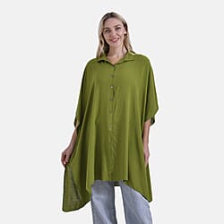 & Maisi Versatile Oversized 3/4 Sleeves Longline Shirt