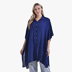 & Maisi Versatile Oversized 3/4 Sleeves Longline Shirt