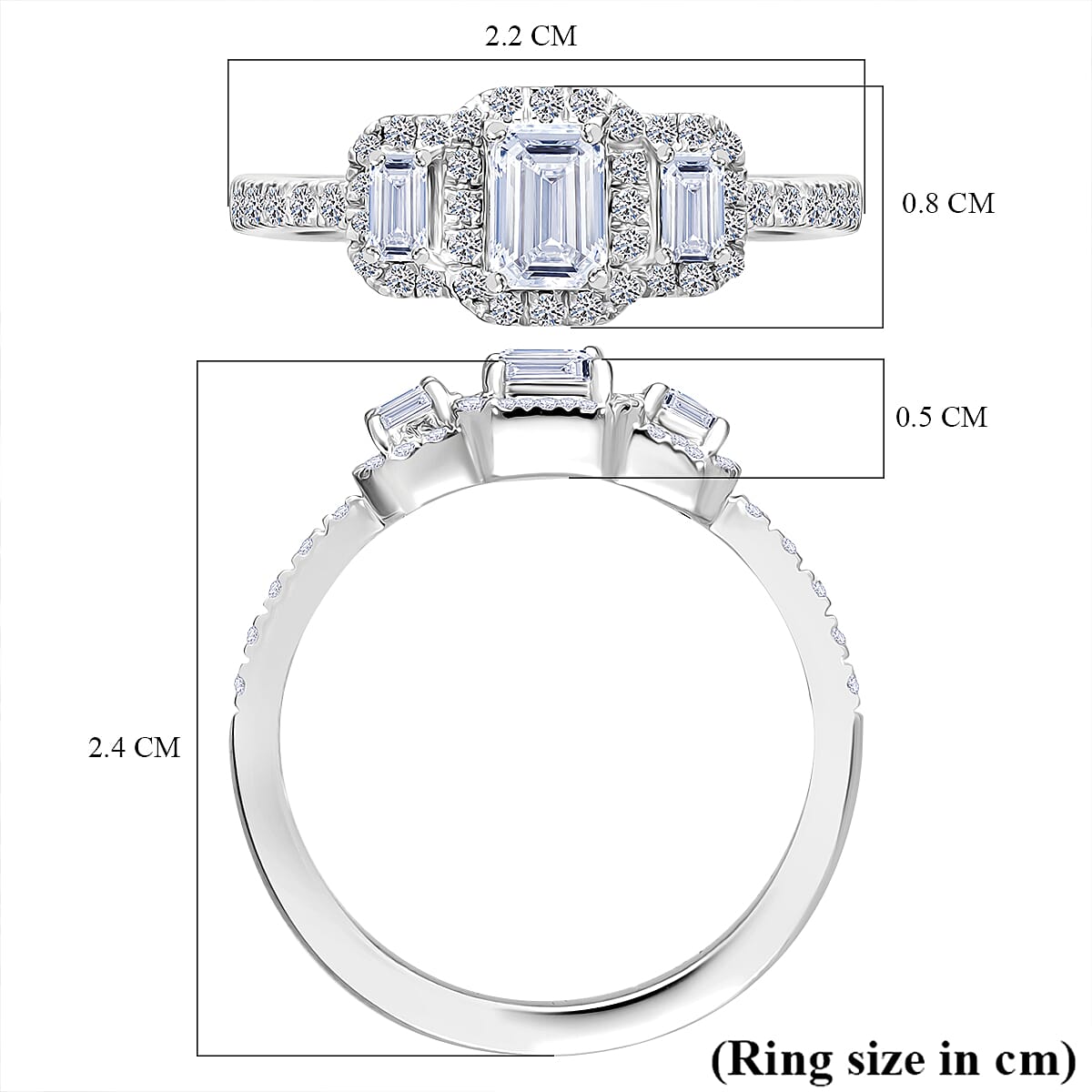 Luxuriant Diamond Lab Grown Diamond VS-G-H Ring in Platinum Overlay Sterling Silver 1.01 Ct