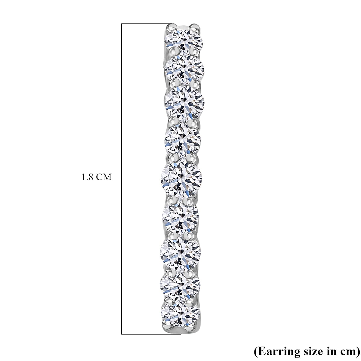 Luxuriant Diamond - Lab Grown Diamond (VS-G-H) Hoop Earring in Platinum Overlay Sterling Silver 1.02 Ct.