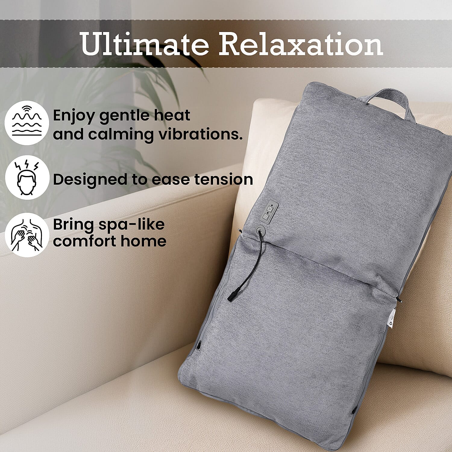 Soul Smart Heated Vibrating Back Massager (Power 18W) - Light Grey