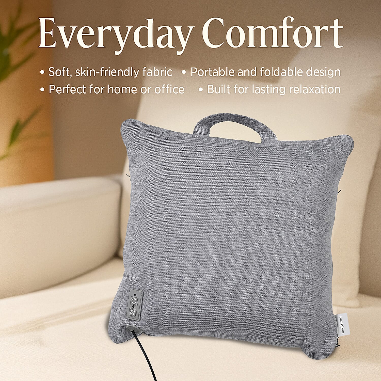 Soul Smart Heated Vibrating Back Massager (Power 18W) - Light Grey