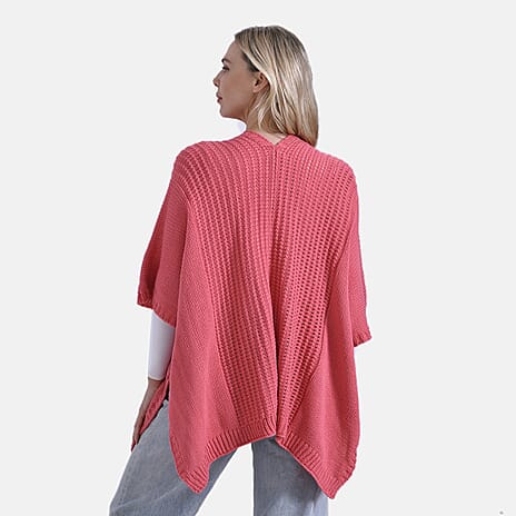 La Marey Acrylic Relax Fit Cardigan (One Size) - Coral
