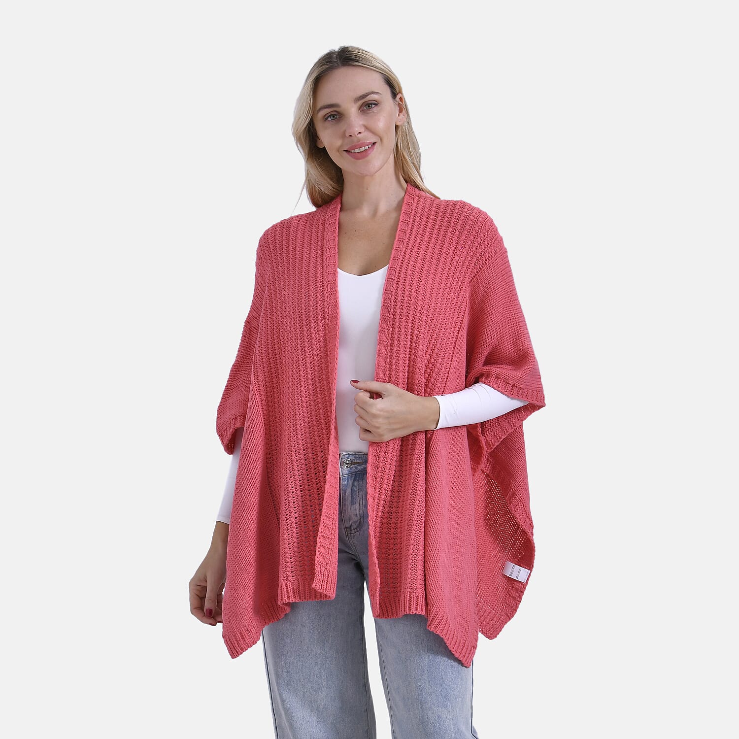 La Marey Acrylic Relax Fit Cardigan (One Size) - Coral