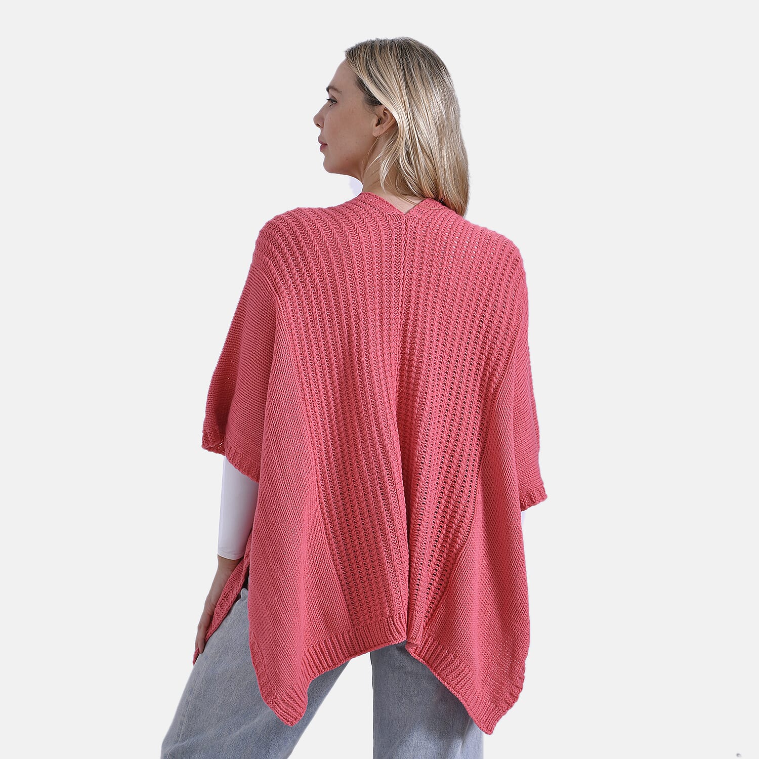 La Marey Acrylic Relax Fit Cardigan (One Size) - Coral