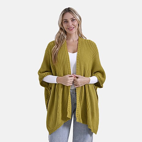 La Marey Acrylic Relax Fit Cardigan (One Size) - Green