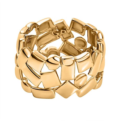 GP Art Deco Collection - Blue Sapphire Ring in 18K Vermeil Yellow Gold Plated Sterling Silver