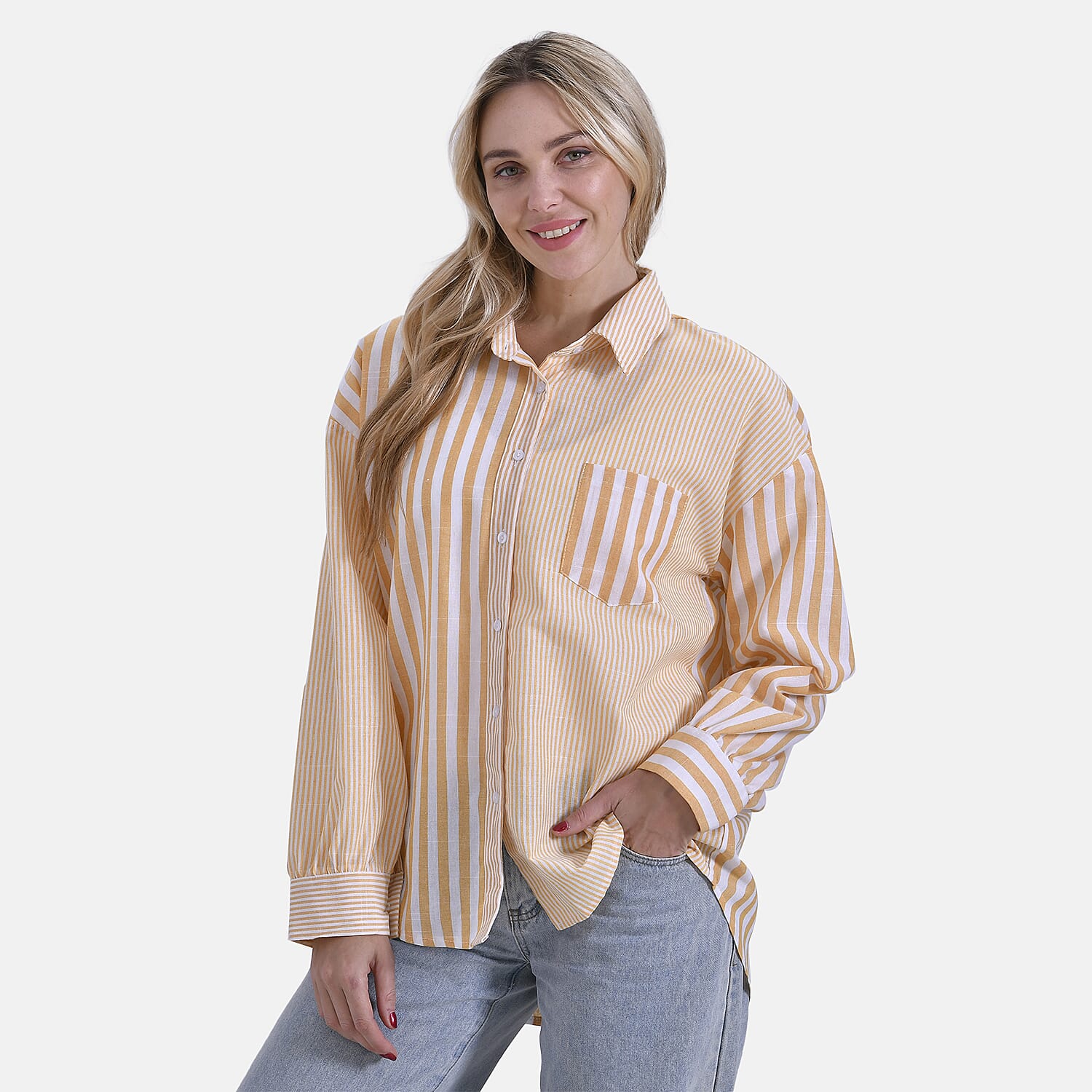 La Marey Relaxed Fit Long Sleeve Striped Shirt