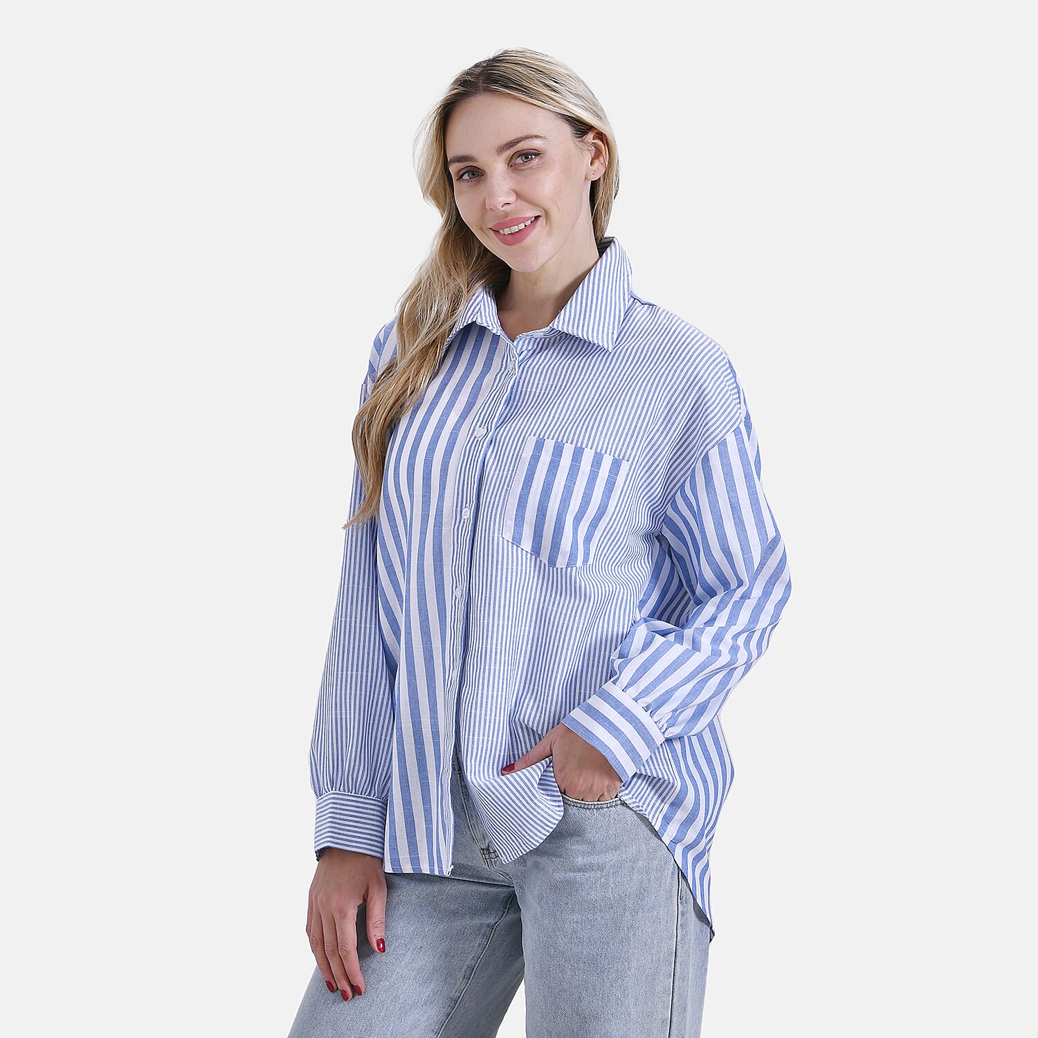 La Marey Relaxed Fit Long Sleeve Striped Shirt