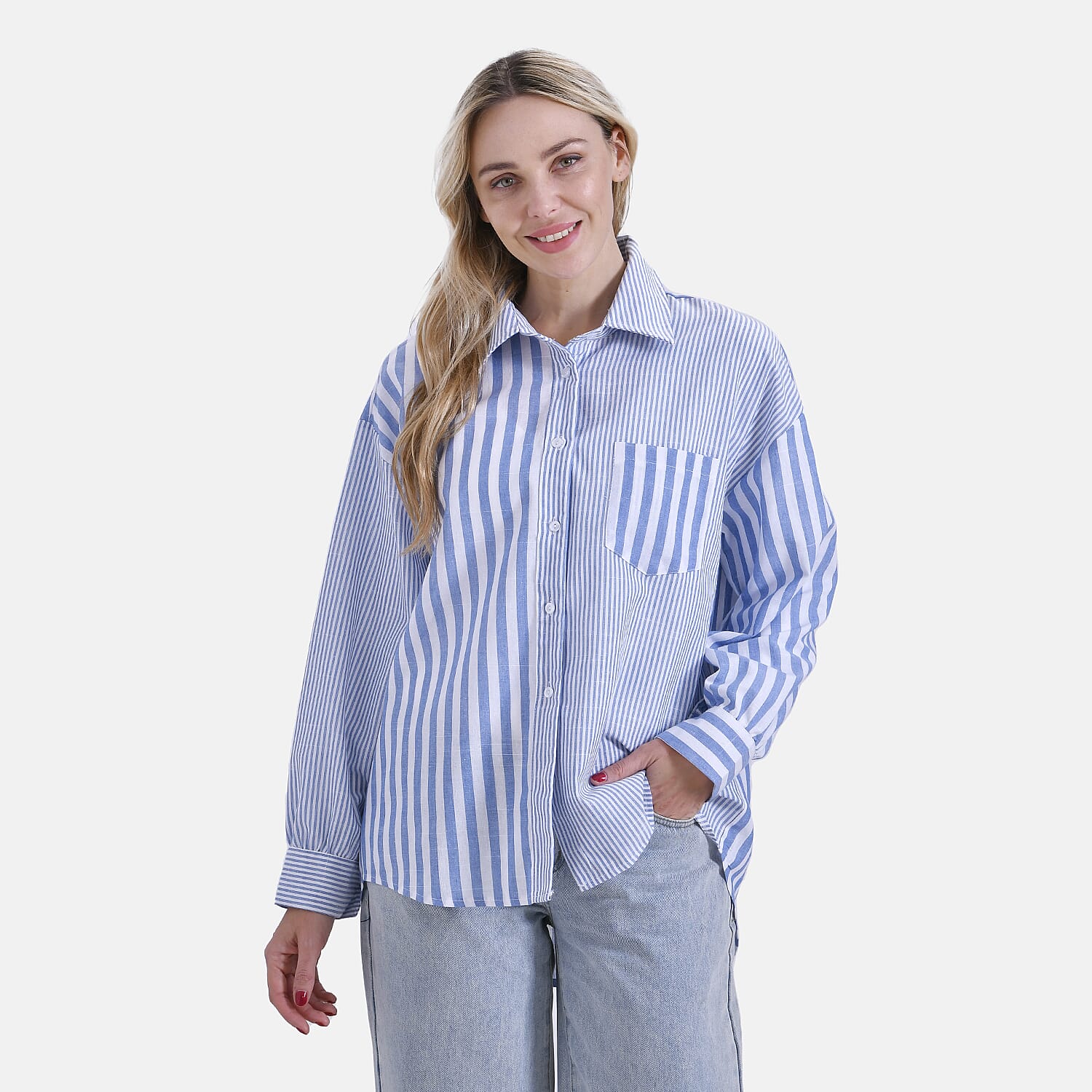 La Marey Relaxed Fit Long Sleeve Striped Shirt