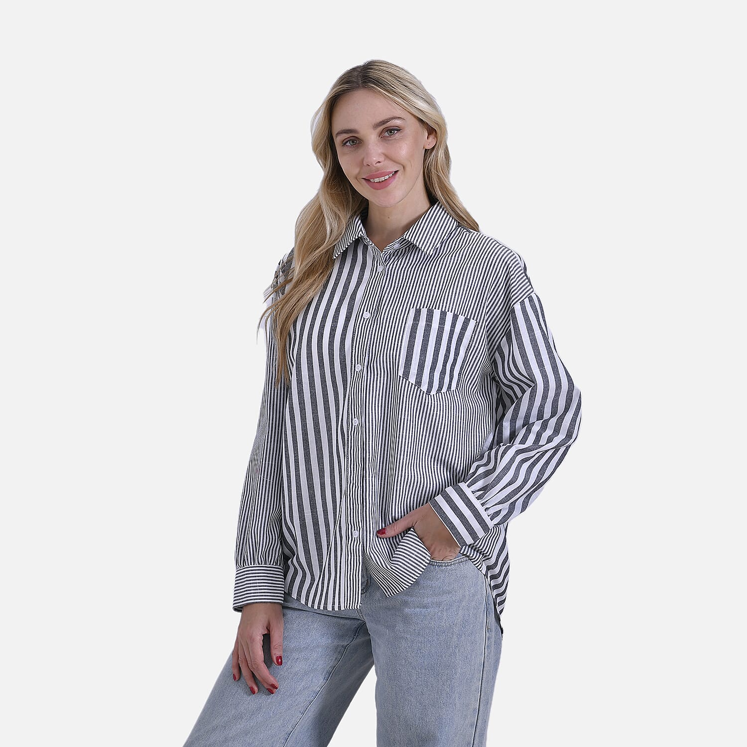 La Marey Relaxed Fit Long Sleeve Striped Shirt