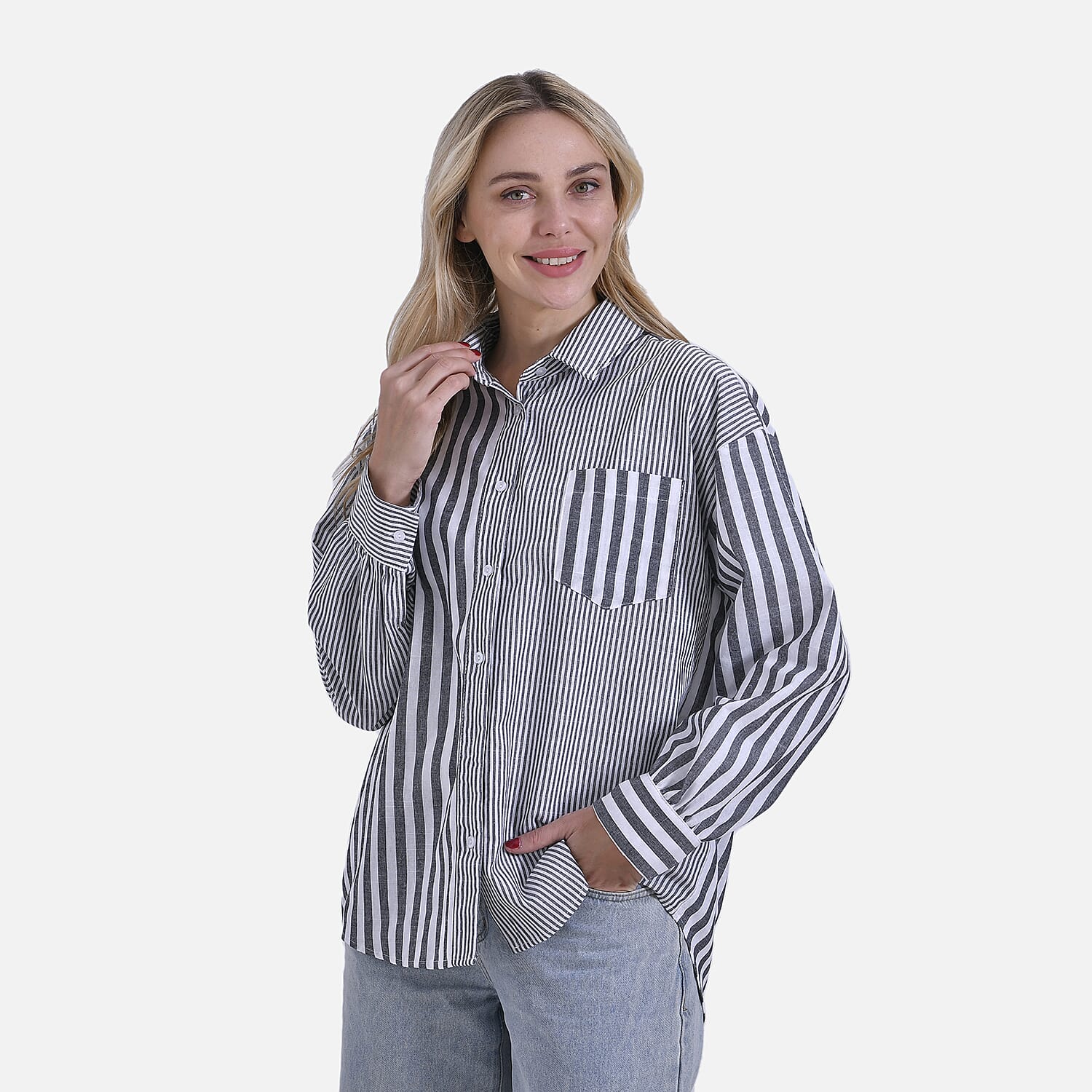 La Marey Relaxed Fit Long Sleeve Striped Shirt