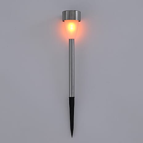 6 Pack Metal Solar Lanterns - Warm White LED - Grey