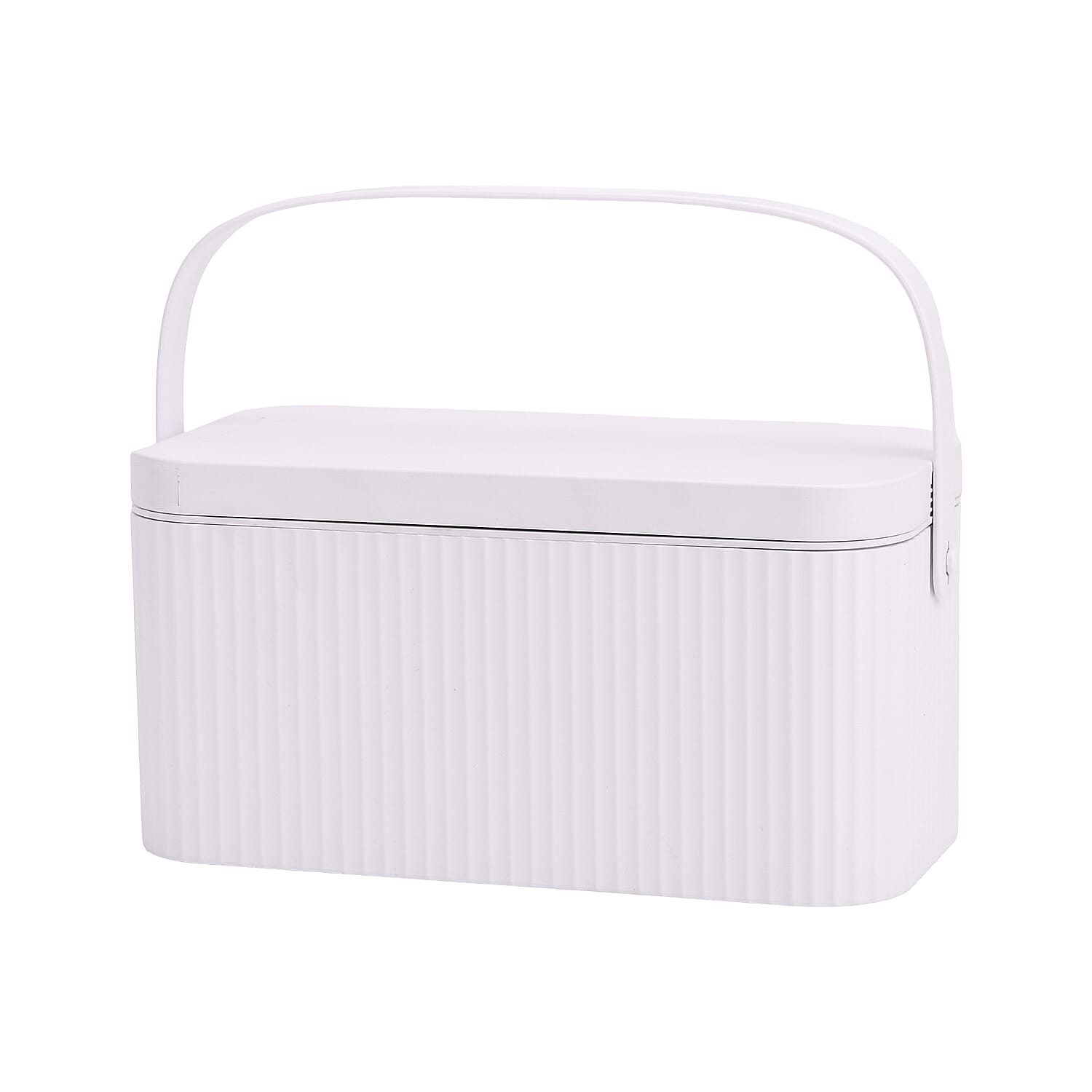 Foldable LED Cosmetic Mirror & Storage Box with 900mAh Battery and USB Cable - White Foldable LED Cosmetic Mirror & Storage Box with 900mAh Battery and USB Cable - White