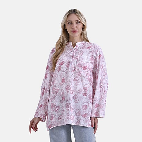 & Maisi Rose Blouse (Size - Large) - Pink & Pink