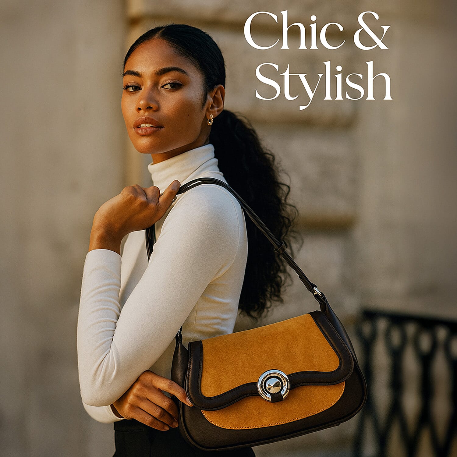 New Brand Launch - Grand Pelle Genuine Leather Crossbody Bag with Adjustable Strap - Brown & Coffee