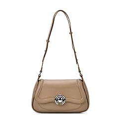 New Brand Launch - Grand Pelle Genuine Leather Crossbody Bag with Adjustable Strap - Khaki
