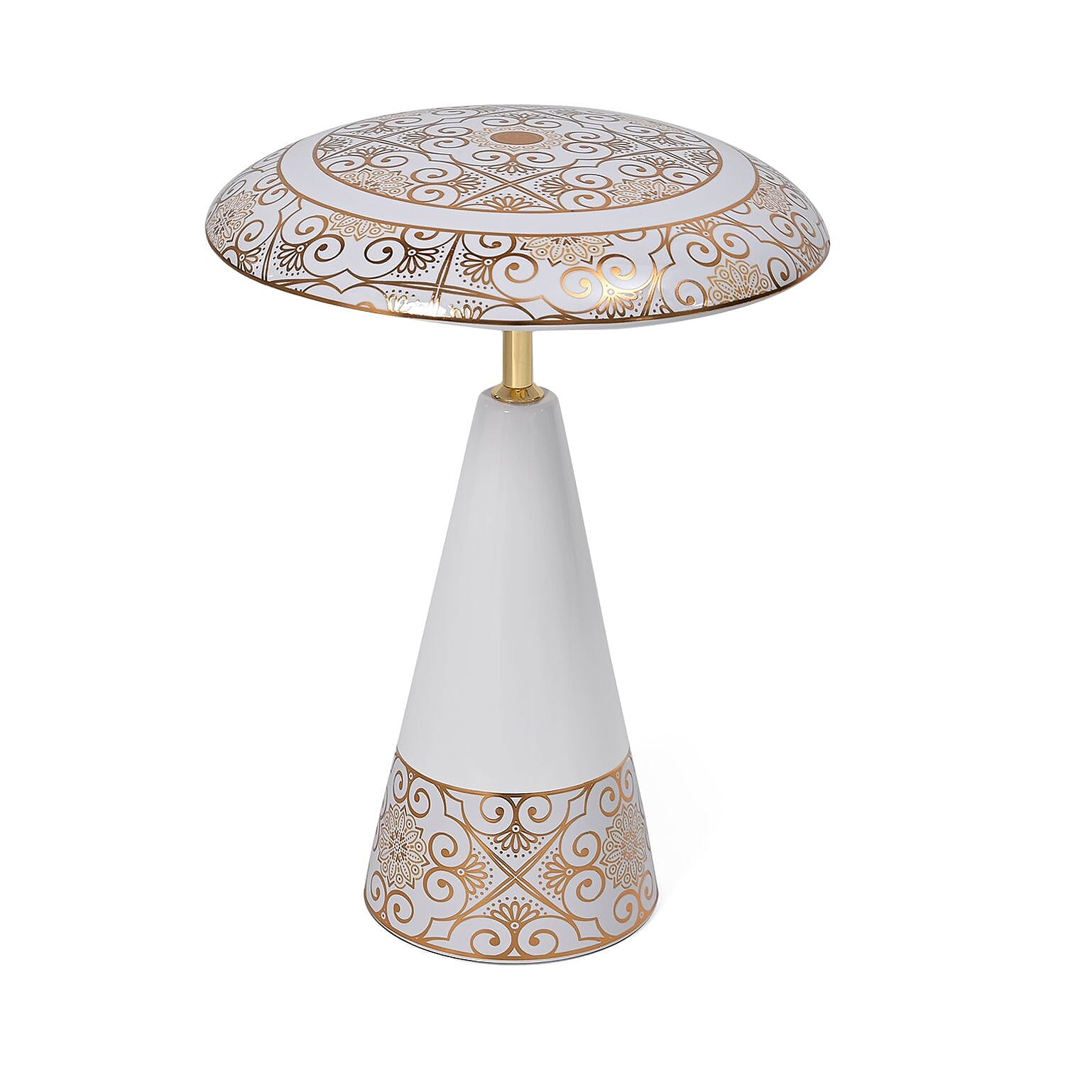 Turkish Magnetic Cordless Table Lamp with 3 Color Modes, Touch Control and 360 degree Rotation (31 Cm) - White & Gold