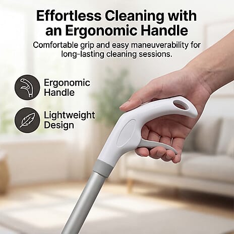 4-in1 Spray Mop - Including- Double Sided Mop Pad, Window Cleaning Head, Broom Head and Dustpan, 400ml Water Tank