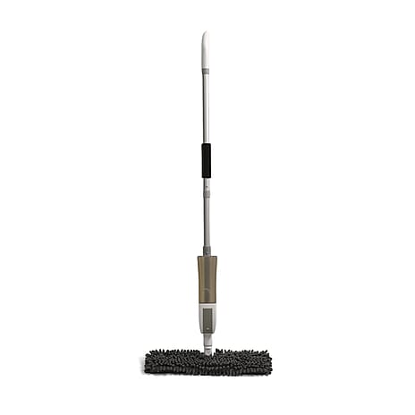 4-in1 Spray Mop - Including- Double Sided Mop Pad, Window Cleaning Head, Broom Head and Dustpan, 400ml Water Tank