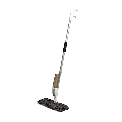4-in1 Spray Mop - Including- Double Sided Mop Pad, Window Cleaning Head, Broom Head and Dustpan, 400ml Water Tank