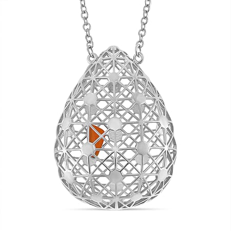 LUCY Q - Drip Collection Necklace (Size - 18) in Rhodium Overlay Sterling Silver
