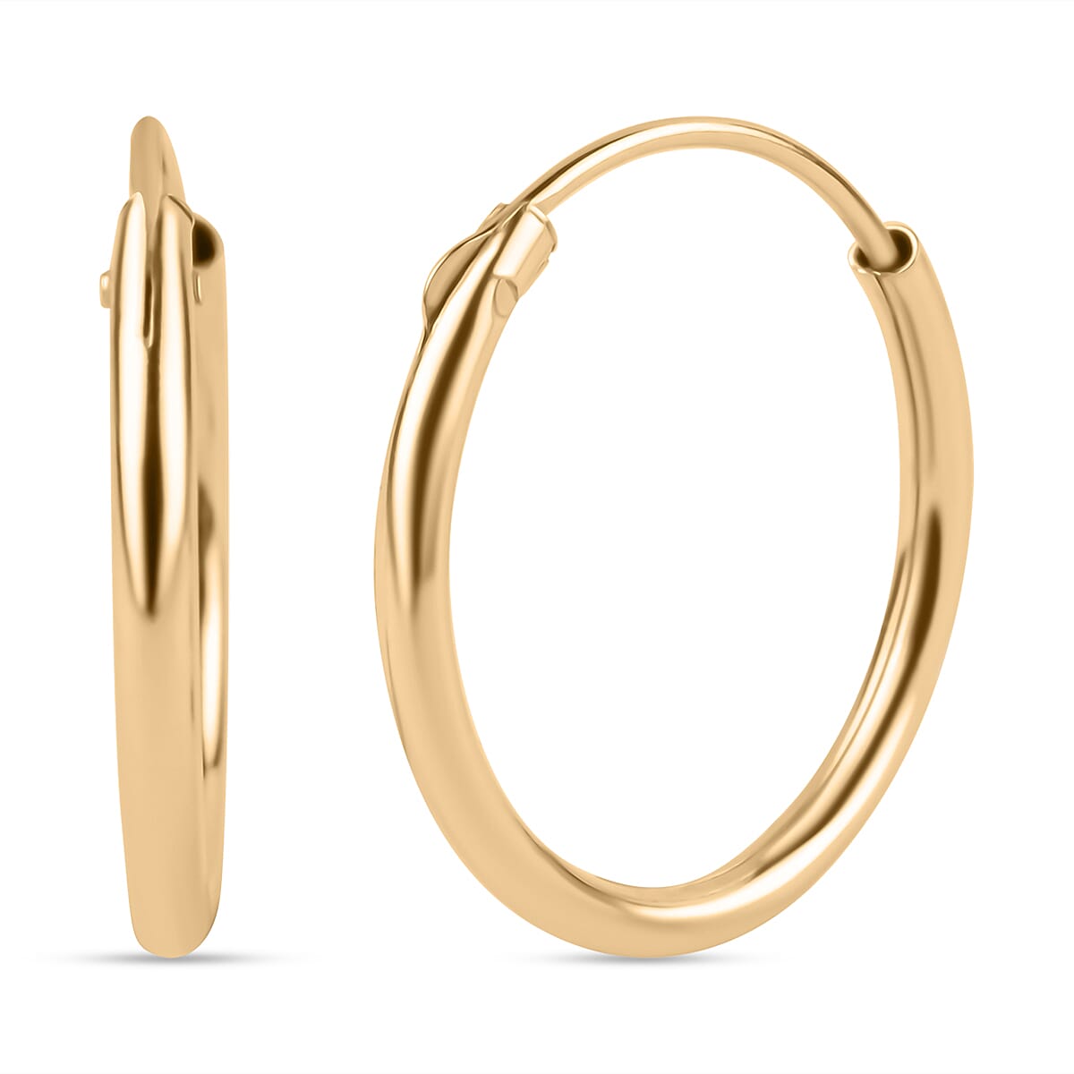 9K Yellow Gold Sleeper Hoop Earring