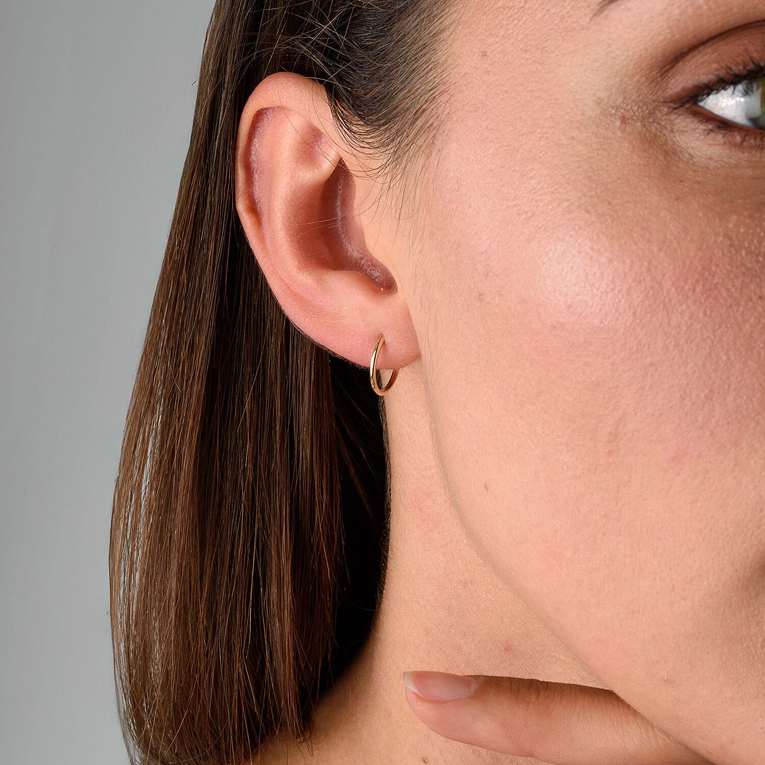 9K Yellow Gold Sleeper Hoop Earring