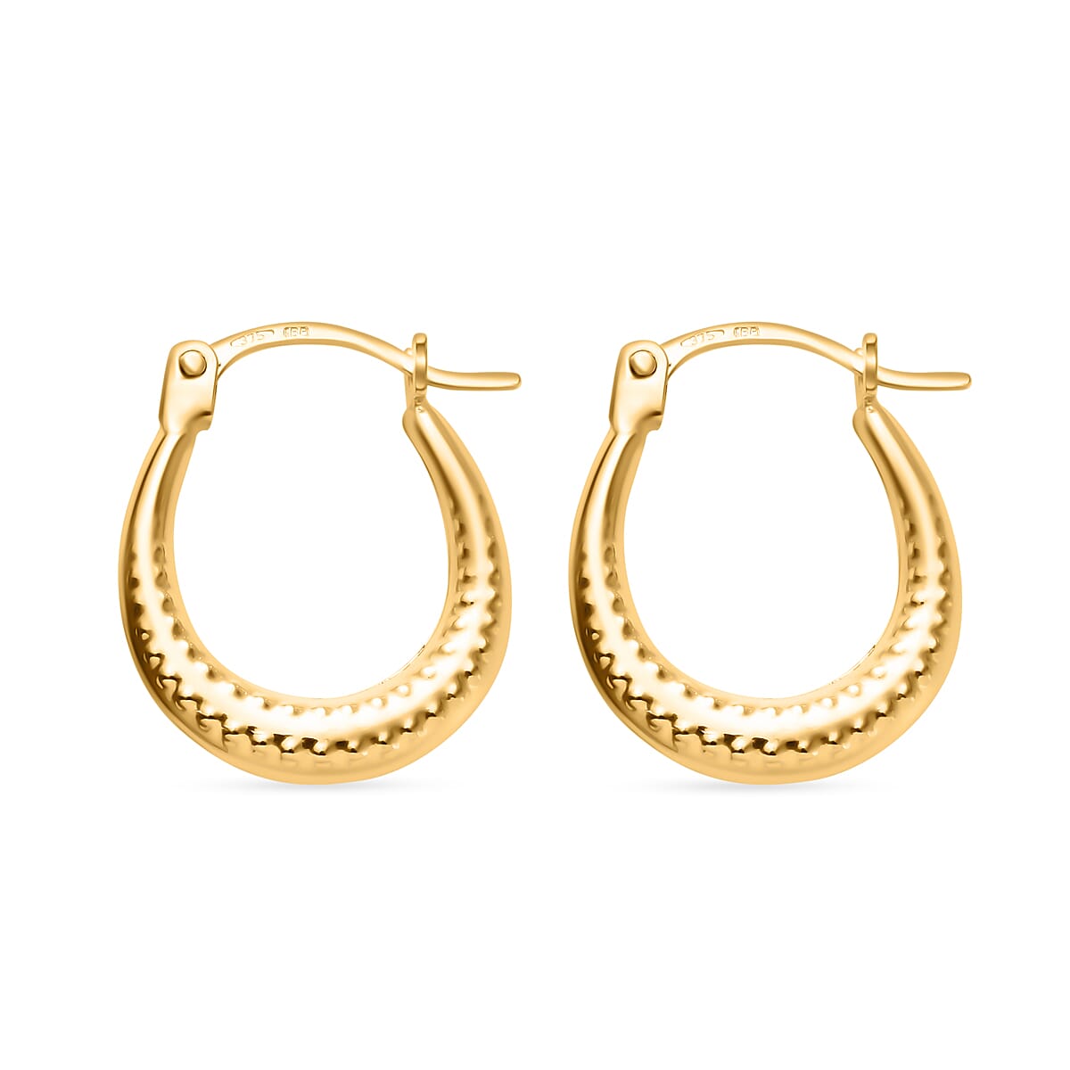 Hatton Garden Closeout Deal - 9K Yellow Gold Creole Earring with Clasp Hatton Garden Closeout Deal - 9K Yellow Gold Creole Earring with Clasp