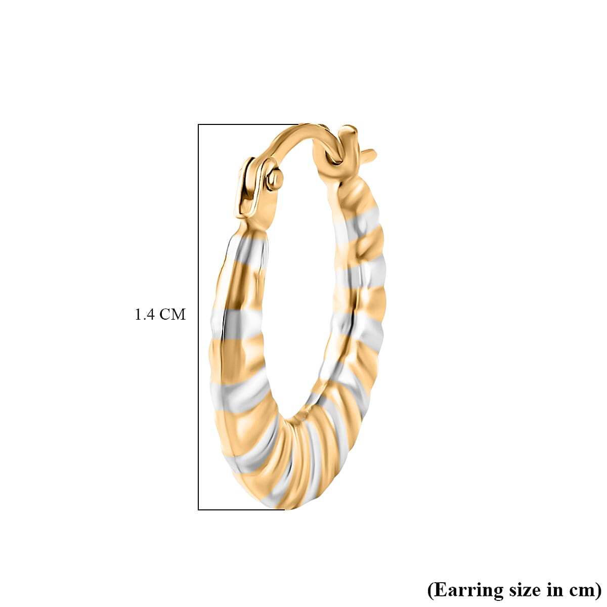 9K Yellow & White Gold Creole Earring With Clasp