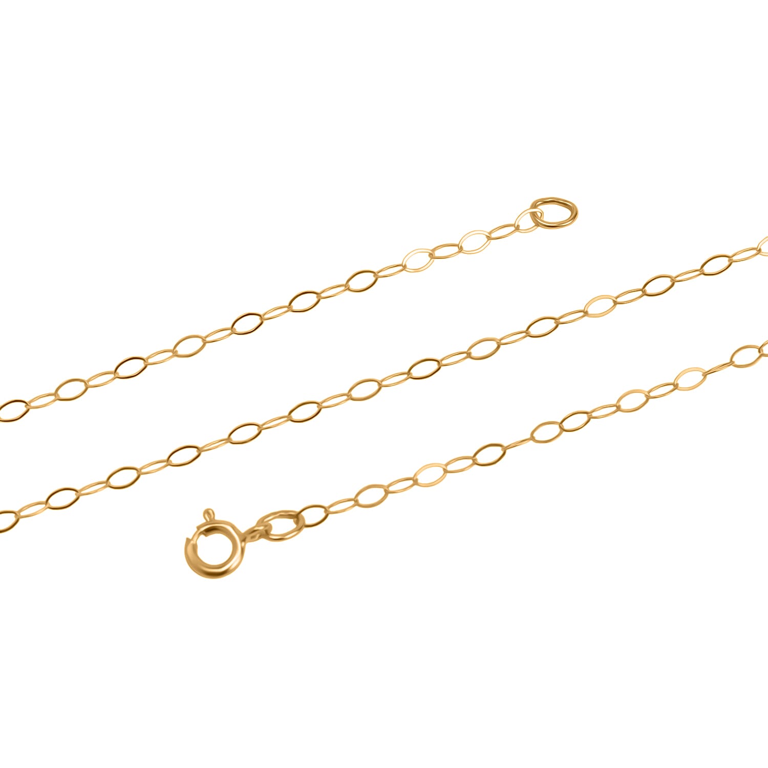 Closeout Deal - 9K Yellow Gold Soldered Trace Chain (Size -18) with Spring Ring Clasp Closeout Deal - 9K Yellow Gold Soldered Trace Chain (Size -18) with Spring Ring Clasp
