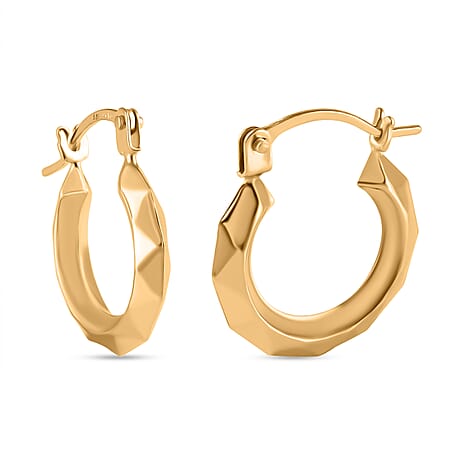 Hatton Garden Closeout - 9K Yellow Gold Harlequinn Creole Earring With Clasp