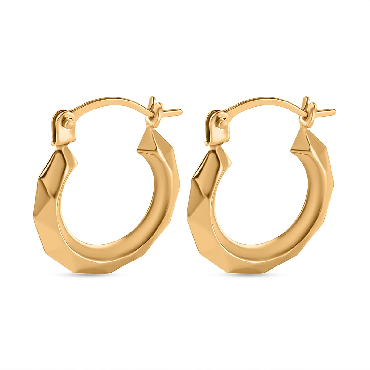 Hatton Garden Closeout - 9K Yellow Gold Harlequinn Creole Earring With Clasp