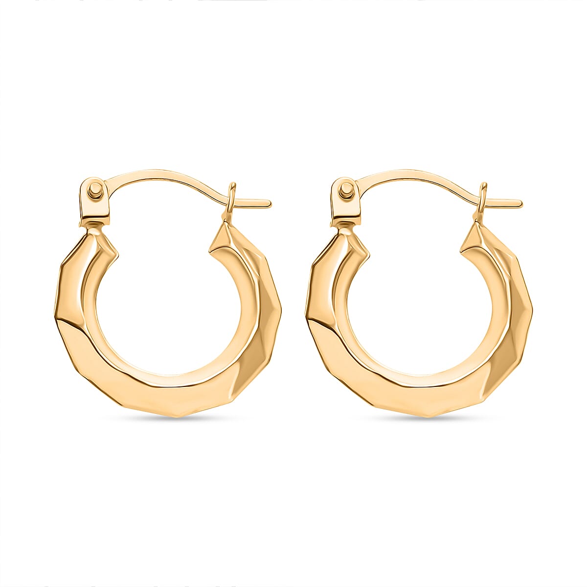 Hatton Garden Closeout - 9K Yellow Gold Harlequinn Creole Earring With Clasp