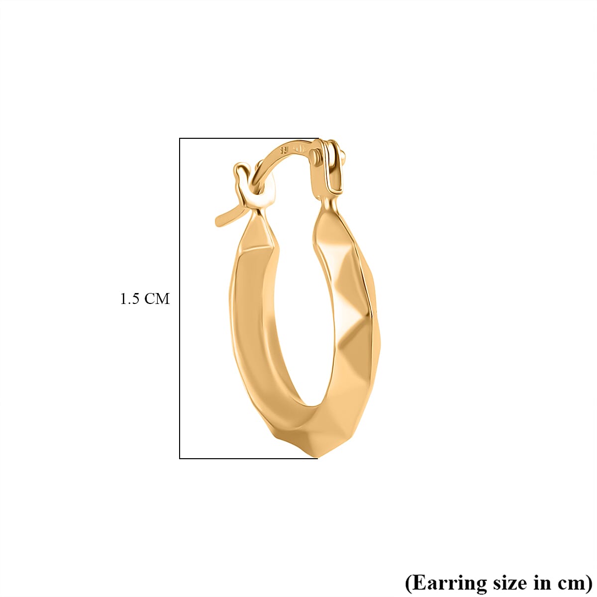 Hatton Garden Closeout - 9K Yellow Gold Harlequinn Creole Earring With Clasp