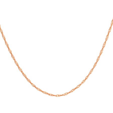 9K Rose Gold Twist Curb Chain (Size - 18) with Spring Ring Clasp