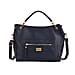 Satchel Handbag with Detachable Shoulder Strap - Black