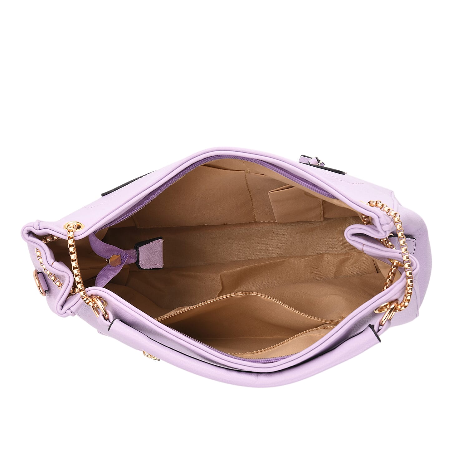 Satchel Handbag with Detachable Shoulder Strap - Purple